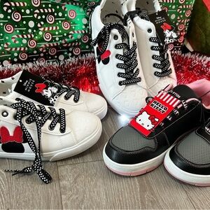 Minnie Mouse New White Sneakers with Polka Dot Laces